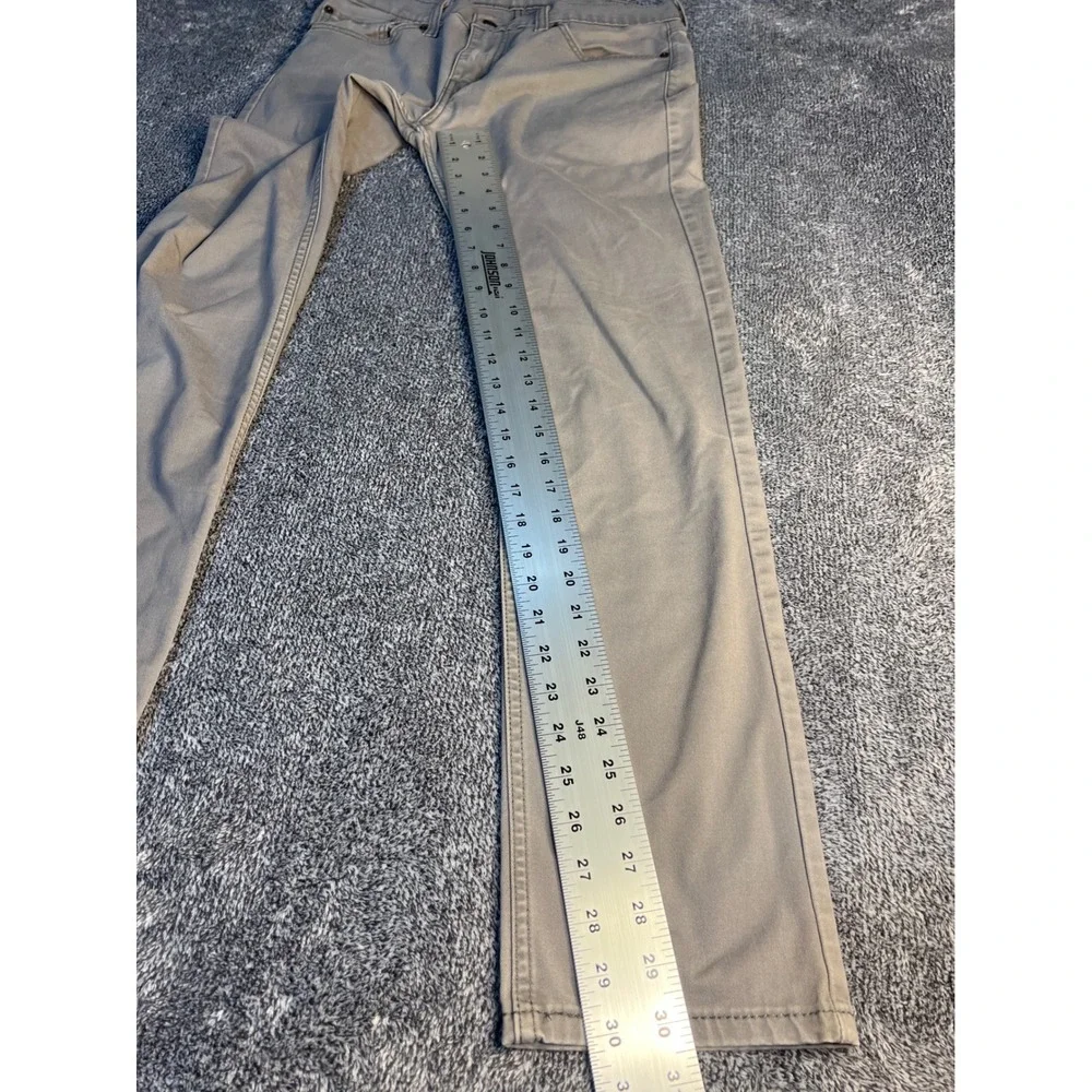 Levis 511 Slim Fit Pants Mens 31x32 Grey Khaki Stretch Casual Trousers